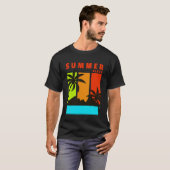 T-shirt Vibes Été Plage Fraîche Palmiers Surf Awesome P (Devant entier)