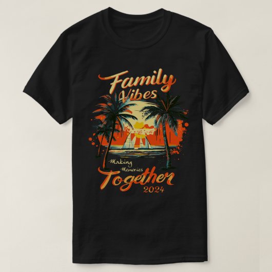 T-shirt Vibes familiales 2024 Tropical Reunion Memories va (Design devant)