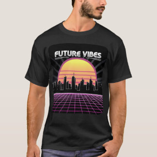 T-shirt Vibes Futures Synthwave Coucher de soleil Grille R