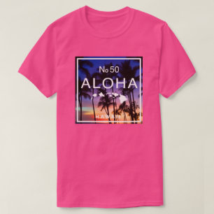 T-shirt Vibes Hawaïennes de coucher de soleil avec palmier