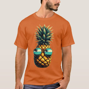 T-shirt Vibes hawaiiennes ananas avec lunettes de soleil T