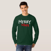 T-shirt Vibes Joyeuses - Vert manches longues pour hommes (Devant entier)