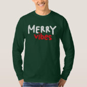 T-shirt Vibes Joyeuses - Vert manches longues pour hommes (Devant)