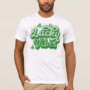 T-shirt Vibes Lucky Clover Green Festive Graphisme