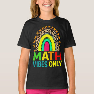 T-shirt Vibes Math Seulement Arc-En-Ciel Leopard Retour À
