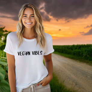 T-shirt Vibes minimalistes de Vegan noir, activisme