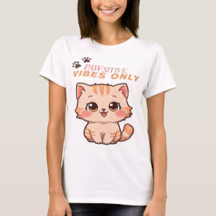 T-shirt Vibes Pawsitive seulement - Cute Kawaii Design de 