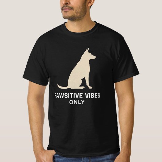 T-shirt Vibes Pawsitive uniquement - Silhouette de chien | (Devant)