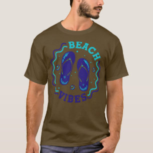 T-shirt Vibes Plage Amusant Été Flip Flop Badge 1
