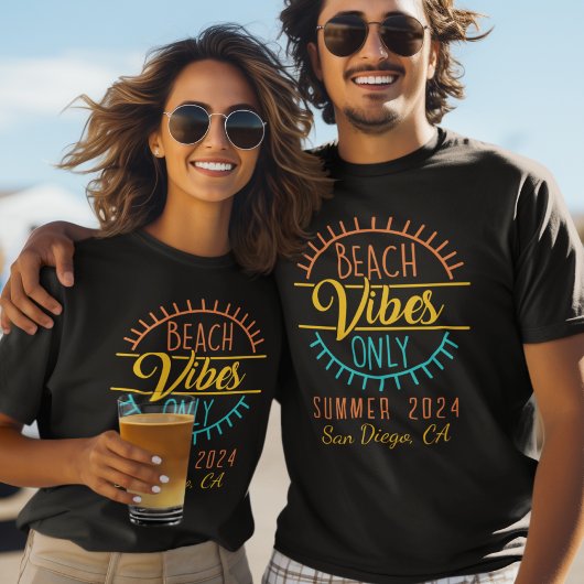 T-shirt Vibes Plage uniquement Vacances de groupe