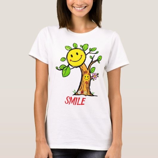 T-shirt Vibes positives "Smile Tree" (Devant)
