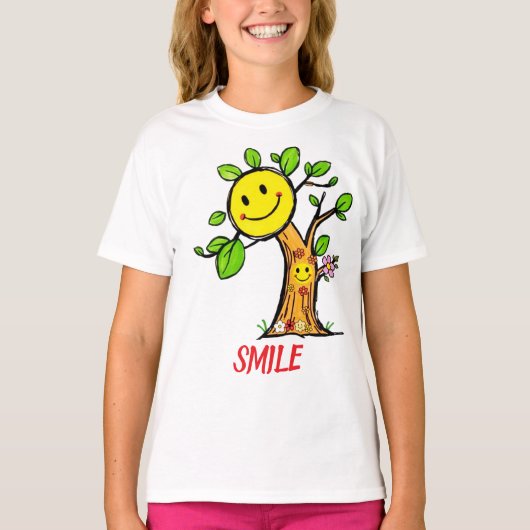 T-shirt Vibes positives "Smile Tree" (Devant)