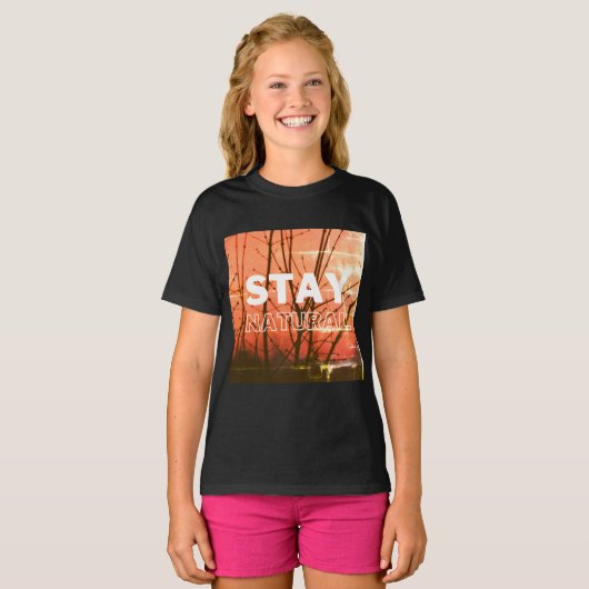 T-shirt vibes pures, rester naturel toujours (Devant entier)