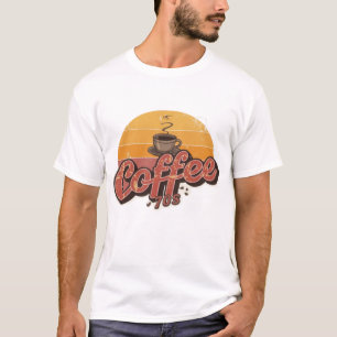 T-shirt Vibes Rétro 70 Illustration de café avec texte v