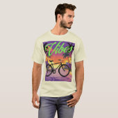 T-shirt "Vibes" Rétro Bicyclette Sunset City (Devant entier)