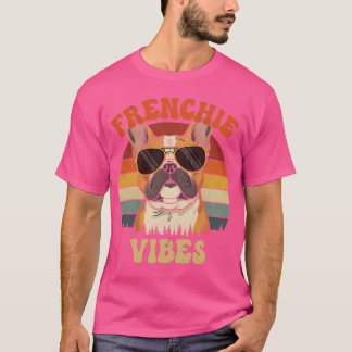 T-shirt Vibes Rétro Frenchie Amis Bouledogues Français