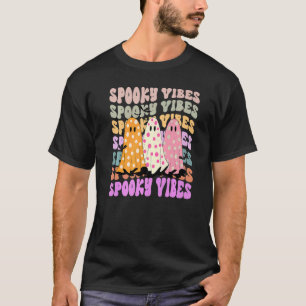 T-shirt Vibes Rétro Groovy Sombres Filles Fantômes Mignonn