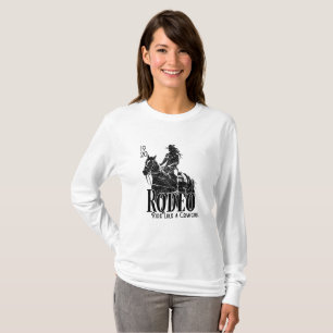 T-shirt Vibes Rodéo vintage - Black and White Cowgirl