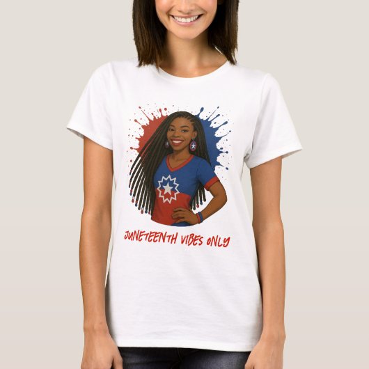 T-shirt Vibes rouges, blanches et bleues de la dixime ème (Devant)