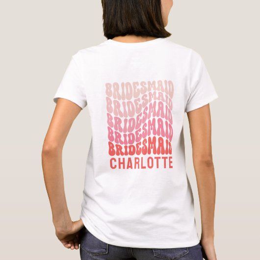 T-shirt Vibes simples roses modernes girly rétro 60's gran (Dos)