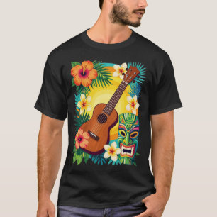 T-Shirt Vibes Tiki Fête Tropicale Ukulele Luau