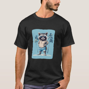 T-shirt Vibes tropicales avec ce Raccoon dans les Trunks d