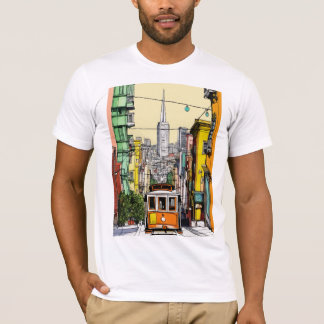 T-shirt Vibes urbaines : San Francisco Streetcar Art T-Shi
