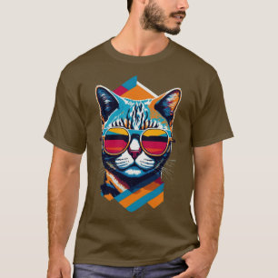 T-shirt Vibes vintages et flair Retro Cool Cat 4