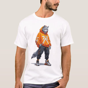T-shirt Vibes Wolf Urbain - Design Futuriste
