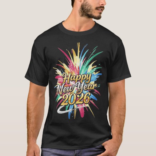 T-shirt Vibrant 2026 New Year Typography (Devant)