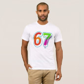 T-shirt  Vibrant 67 Art – Hand-Painted Number Design  (Devant entier)