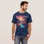 T-shirt Vibrant 70s dreamscape blending nature and groovy  (Devant entier)