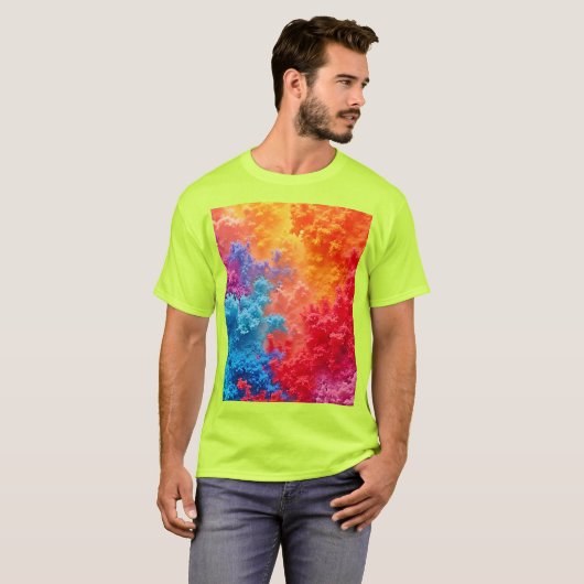 T-shirt Vibrant Abstract Cloud Hues (Devant entier)