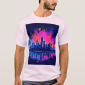 T-shirt Vibrant art de splash Cityscape (Devant)