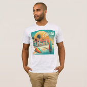 T-shirt Vibrant California Beach Town (Devant entier)
