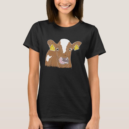 T-shirt Vibrant Cow Illustration (Devant)