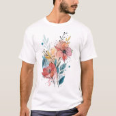 T-shirt Vibrant Floral Watercolor Design (Devant)