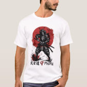 T-shirt Vibrant Japanese Samurai Armor Sun Graphic Tee (Devant)