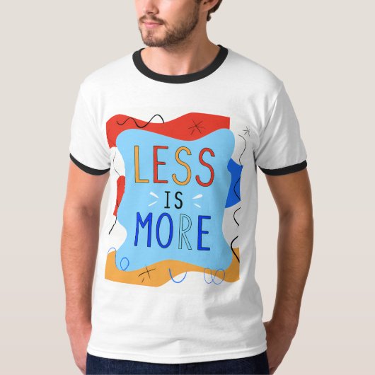 T-shirt Vibrant "Less Is More" Abstract Graphic (Devant)