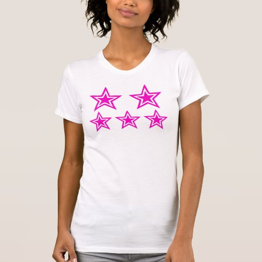 T-shirt Vibrant Magenta Star Shapes Graphic (Devant)
