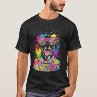 T-shirt **Vibrant Pop-Art Dalmatian Dog with Rainbow Sungl