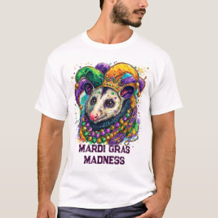 T-shirt Vibrant possum de Mardi Gras en masque de bouffon