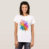 T-shirt Vibrant Rainbow Paint Splatter Explosion (Devant entier)