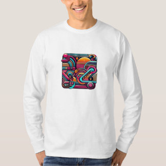 T-shirt "Vibrant Retro Neon Geometry"