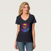T-shirt vibrant rétro “Summer Time” avec coucher d (Devant entier)