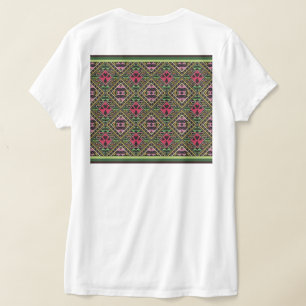 T-shirt Vibrant rose et vert tissu Abstrait Art