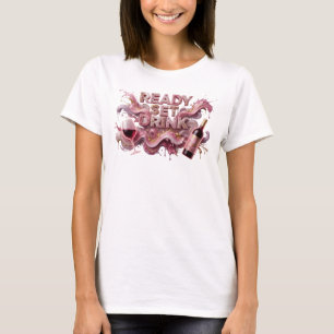 T-shirt Vibrant Rose PRÊT À BOIRE Art Portatif