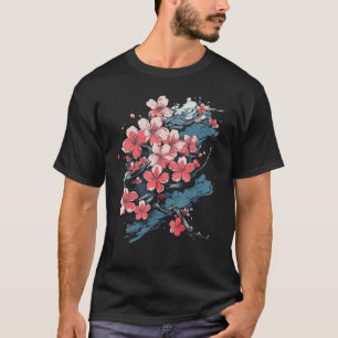 T-shirt Vibrant Sakura Cherry Blossom Floral Artwork Drôle