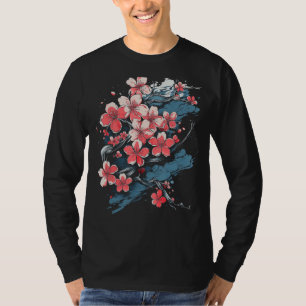 T-shirt Vibrant Sakura Cherry Blossom Floral Artwork Drôle
