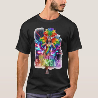 T-shirt Vibrant showgirl en costume arc-en-ciel éblouissan